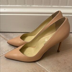 Sarah Flint Tan Classic Pointed-Toe Heels